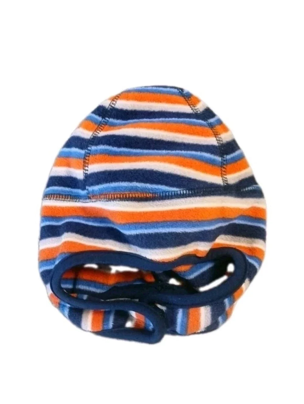 Toby NYC Infant Toddler Hat and Mittens Set Navy Stripes Double Layer Fleece